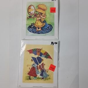 Vintage Bernard Picture Litho prints Kids Girl 12 Prints